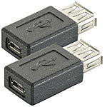 auvisio 2er-Set USB-2.0-Adapter von USB-A-Buchse zu Micro-USB-B-Buchse auvisio 