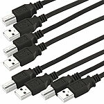 goobay 4er-Set USB 2.0 High-Speed Anschlusskabel, 1,8 m, schwarz goobay USB-Kabel Typ A auf Typ B