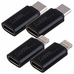 Callstel 4er-Set USB-Adapter, USB-C auf Lightning, Lightning auf USB-C, 10,5 W Callstel