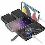 revolt 4er-Set 3in1-Wireless-Powerbank für iPhone & AppleWatch, USB-C PD revolt