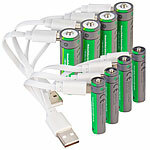 tka Köbele Akkutechnik Gemischtes Akku-Pack: 4x AA (1.950 mWh) / 4x AAA (600 mWh), USB-C tka Köbele Akkutechnik Akkus Typ AA und AAA, mit USB-Ladefunktion
