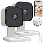 7links 2er-Set Mini-2K-IP-Überwachungskamera, 4 MP, Nachtsicht, 360°-Halter 7links WLAN-IP-Überwachungskameras mit Nachtsicht