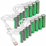 tka Köbele Akkutechnik Gemischtes Akku-Pack: 8x AA (1.950 mWh) / 8x AAA (600 mWh), USB-C tka Köbele Akkutechnik Akkus Typ AA und AAA, mit USB-Ladefunktion