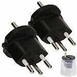 Max Hauri AG 2er-Set Fixadapter Typ 12, für Schutzkontakt-Stecker, 3-polig, schwarz Max Hauri AG Fixadapter Typ 12 für Schutzkontaktstecker, 3-polig