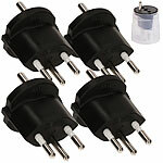 Max Hauri AG 4er-Set Fixadapter Typ 12, für Schutzkontakt-Stecker, 3-polig, schwarz Max Hauri AG Fixadapter Typ 12 für Schutzkontaktstecker, 3-polig
