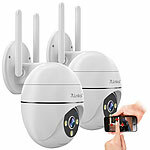 7links 2er-Set WLAN-Pan-Tilt-Outdoorkamera, 2K-Auflösung, Tracking, IP65 7links Outdoor-WLAN-IP-Überwachungskameras mit Nachtsicht, Geräuscherkennung & Objekt-Tracking 