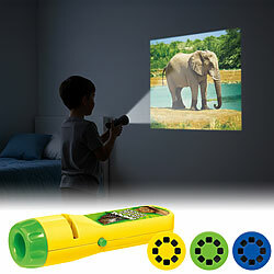 Playtastic Projektor-Taschenlampe für Kinder, 24 Tier-Bilder, 3 Bildscheiben Playtastic Projektor-Taschenlampen für Kinder 