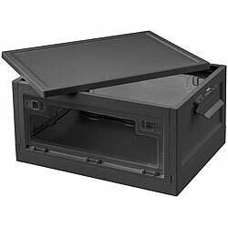 Xcase 2er-Set faltbare Aufbewahrungsboxen mit Deckel, je 45 Liter, schwarz Xcase Faltbare Aufbewahrungsboxen mit Deckel und seitlichen Klappen, transparent