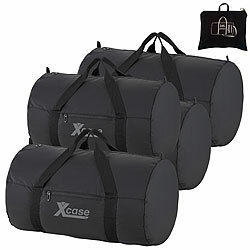 Xcase 4er-Set Falt-Duffle-Taschen, reißfest, Befestigungsgurt, 40 l, je 212g Xcase Falt-Reisetaschen mit Gurt für Befestigung an Trolley-Stange
