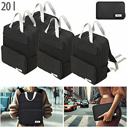Xcase 4er-Set faltbare Rucksäcke, ultraleicht, 20 Liter, schwarz, 247g Xcase 