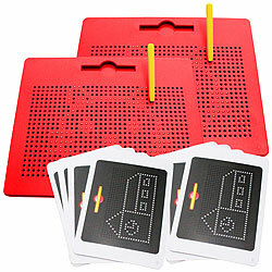 Playtastic 2er-Set magnetische Reise-Zeichentafeln, Stift & Vorlagen, rot Playtastic Magnetische Zeichentafeln