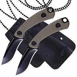 Semptec Urban Survival Technology 2er-Set Mini-Survival-Messer mit Schutzhülle inkl. Halskette Semptec Urban Survival Technology Mini-Survival-Messer mit Schutzhülle und Halskette 