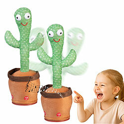 Playtastic 2er-Set singende, nachsprechende & tanzende Kakteen, 2 Modi, Batterie Playtastic Singende, sprechende und tanzende Kakteen