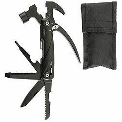 Semptec Urban Survival Technology 12in1 Multitool-Mini-Hammer, Camping-Zubehör, inkl. Nylonhülle Semptec Urban Survival Technology Multitool-Hammer