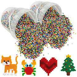 Playtastic 60.000 bunte Bügelperlen in Eimern, in 22 Farben Playtastic Bügelperlen