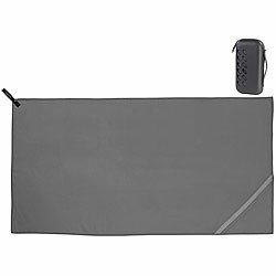 PEARL Mikrofaser-Handtuch, schnell trocknend, 140 x 70 cm, Tasche, anthrazit PEARL Mikrofaser-Handtücher