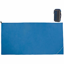 PEARL Mikrofaser-Handtuch mit Tasche, schnell trocknend, 200 x 100 cm, blau PEARL Mikrofaser-Handtücher 
