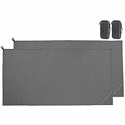 PEARL 2er-Set Mikrofaser-Handtücher, schnell trocknend, Tasche, anthrazit PEARL Mikrofaser-Handtücher 