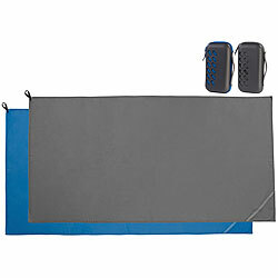 PEARL 2er-Set Mikrofaser-Handtücher, schnell trocknend, anthrazitund blau PEARL Mikrofaser-Handtücher 