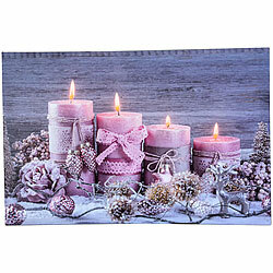 infactory Animiertes LED-Wandbild "Kerzen mit Rose", 38 x 58 cm infactory LED-Weihnachts-Wandbilder