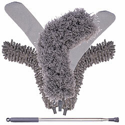 Sichler Haushaltsgeräte 5in1 Staubwedel-Set mit Edelstahl-Teleskopstange, ausziehbar bis 210cm Sichler Haushaltsgeräte Biegsame Telekskop-Staubwedel