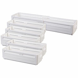 Rosenstein & Söhne 6er-Set Küchenschrank-Organizer, faltbar, weiß Rosenstein & Söhne Ausziehbare Küchenorganizer 