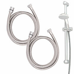BadeStern 2er-Set Edelstahl-Duschschläuche mit Verdrehschutz, 2 Meter BadeStern Brauseschläuche