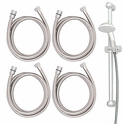 BadeStern 4er-Set Edelstahl-Duschschläuche mit Verdrehschutz, 2 Meter BadeStern Brauseschläuche