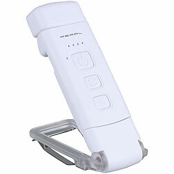PEARL Klappbare Akku-LED-Leselampe mit Clip, 200 mAh, dimmbar, CCT PEARL Akku-betriebene Buch-Leseleuchte