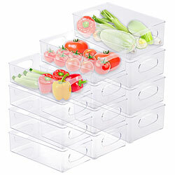 Rosenstein & Söhne 12er-Set Kühlschrank-Organizer, stapelbar, in 3 Größen, BPA-frei Rosenstein & Söhne Kühlschrank-Organizer-Sets