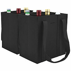 PEARL 2er-Set Filz-Flaschen-Tragetaschen, 6 Flaschen, 1,5 Liter, schwarz PEARL Filz-Flaschen-Tragetaschen
