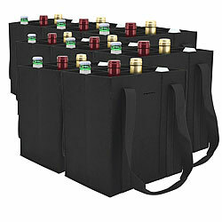 PEARL 8er-Set Filz-Flaschen-Tragetaschen für 6 Flaschen, je bis 1,5 Liter PEARL Filz-Flaschen-Tragetaschen
