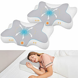 newgen medicals 2er-Set Memory-Foam-Kopfkissen für Seiten-, Rücken- und Bauchschläfer newgen medicals Bauch-, Rücken- und Seitenschläferkissen