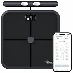 newgen medicals Digitale Körperfettwaage mit Handsensoren, Bluetooth-App, 8 Elektroden newgen medicals Körperanalysewaagen mit Handsensor und App, kompatibel zu Apple Health, Google Fit und mehr