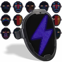 infactory LED-Gesichtsmaske mit Gestensteuerung, 80 Muster, LiPo-Akku, USB-C infactory LED-Masken mit Gestensteuerung