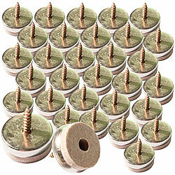 AGT 32er-Set Filzgleiter für Möbel und Möbelfüsse, Ø 25 mm AGT Filzgleiter für Möbel und Möbelfüße mit 25 mm Durchmesser, Schraubmontage