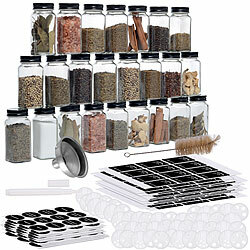 Rosenstein & Söhne 24er-Set Gewürzgläser mit Streueinsätzen, je 120 ml, 240 Etiketten Rosenstein & Söhne Gewürzgläser-Sets