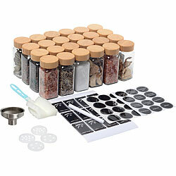 Rosenstein & Söhne 48er-Set Gewürzgläser mit Bambusdeckel, je 120 ml, 480 Etiketten Rosenstein & Söhne Gewürzgläser-Sets