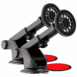 Callstel 2er-Set magnetische Kfz-Smartphone-Halter, Saugnapf- & Lüftungsgitter Callstel Magnetische 2in1-Kfz-Smartphonehalterungen 