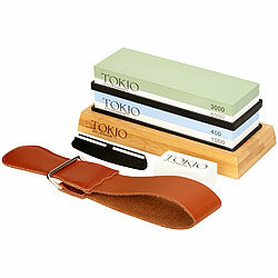 TokioKitchenWare Messer-Schleifstein-Set mit 4 Körnungen,  400 / 1000 / 3000 / 8000 TokioKitchenWare Wasserschleifsteine