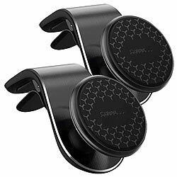 Callstel 2er-Set Kfz-Handyhalterungen für Lüftungsgitter, 360° drehbar Callstel Kfz-Magnet-Handyhalterungen für die Lüftung inkl. Magnet