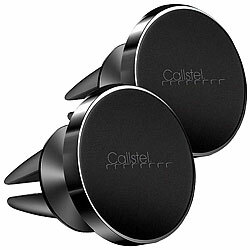 Callstel Set da 2 mini supporti per smartphone da auto per griglie di ventilazione, rotazione a 360° Callstel mini supporti per cellulari da auto per griglie di ventilazione
