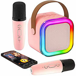 auvisio Karaoke-Maschine mit 2 Mikrofonen, RGB-LEDs, Bluetooth, USB, microSD auvisio Karaoke-Maschine mit Mikrofon, MP3-Player und Bluetooth