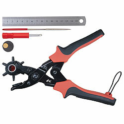 AGT Lochzangen-Set für Leder, inkl. Schraubenzieher, Lineal und Feile AGT Lochzangen-Sets für Leder