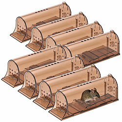 Exbuster 8er-Set Mäuse-Lebendfallen mit Luftlöchern, extragroß, 19 x 6,2 x 7 cm Exbuster Lebend-Mausefallen