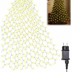 Lunartec Weihnachtsbaum-Überwurf-Lichterkette, 16 Stränge, 400 LEDs, 2,5m, 230V Lunartec Außen Weihnachtsbaum-Überwurf-Lichterketten