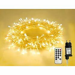 Lunartec LED-Lichterkette mit 200 LEDs, 8 Modi, 20 m, Fernbedienung, IP44 Lunartec LED-Lichterketten für innen und außen