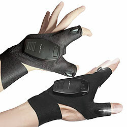 PEARL 1 Paar Handschuhe mit Akku-LED-Licht, wiederaufladbar, Einheitsgröße PEARL LED-Handschuhe