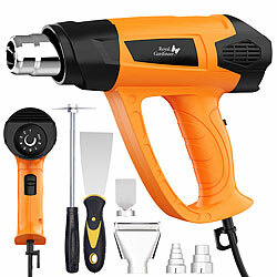 Royal Gardineer Heißluftpistolen-Kit, Temperaturregelung 60 - 600 °C, bis 500 l/Min. Royal Gardineer Heißluftpistolen