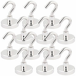 infactory 12er-Set Magnethaken, je 38 kg Haftkraft , 32 mm Durchmesser infactory Magnethaken